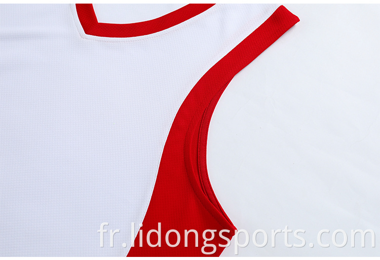 Nouveau design Jerse de basket-ball universitaire personnalisé Red and Black Basketball Uniforme Men Basketball Jersey pour l'équipe